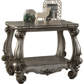 1 Open Compartment Wood End Table, Antique Platinum